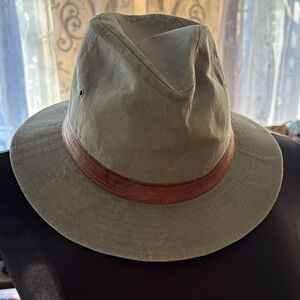 London Fog Olive Green Hat with Brown Band